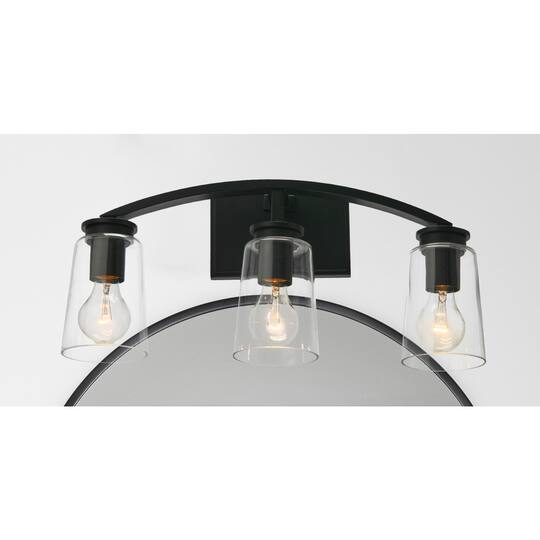 Hello Honey® Robert Stevenson Lighting Laguna Metal & Clear Glass 3-Light Vanity